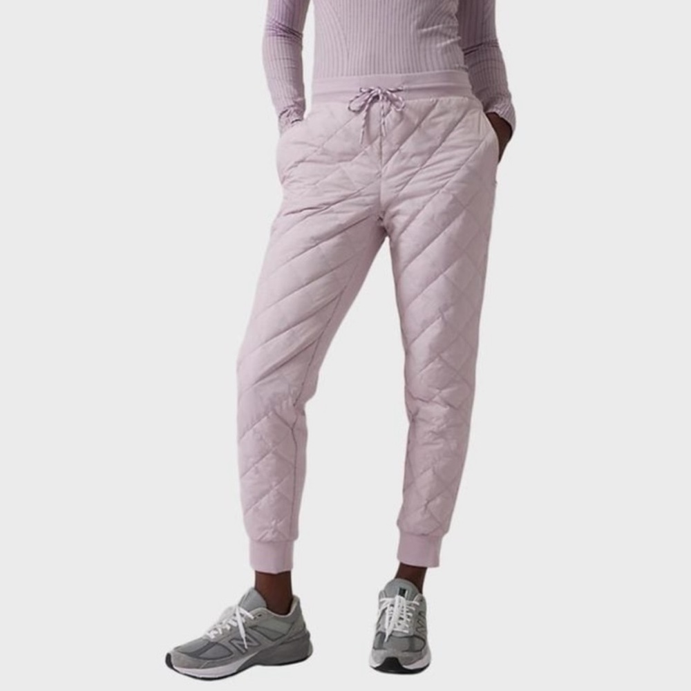 Athleta . Apres Ski Down Jogger . Lavender color. Size 4 NWT
